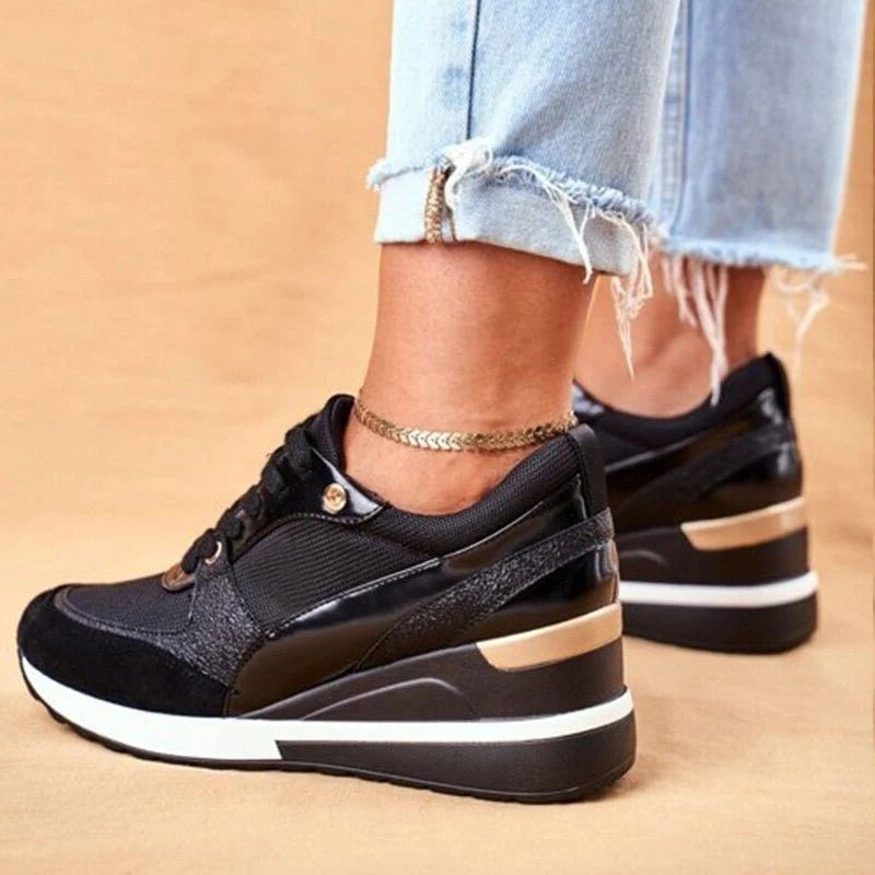 Clara | Women's Colorblock Lace-Up Platform Sneakers