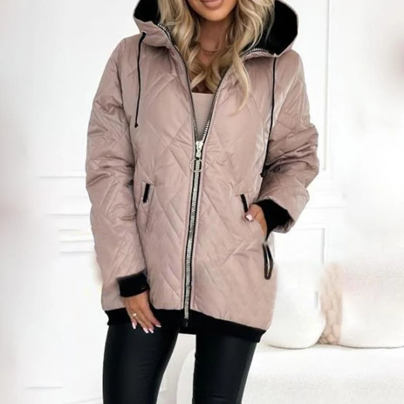 Elowen | Women's Hooded High-Collar Puffer Jacket