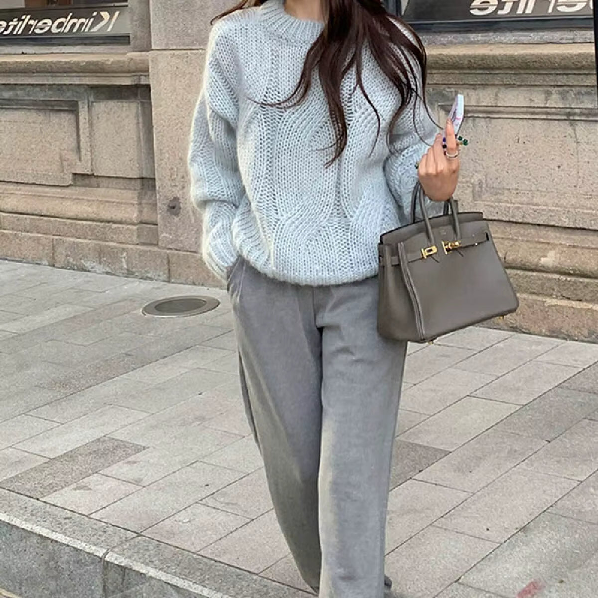 Hazel | Women's Knit Vintage O-Neck Pullover Sweater