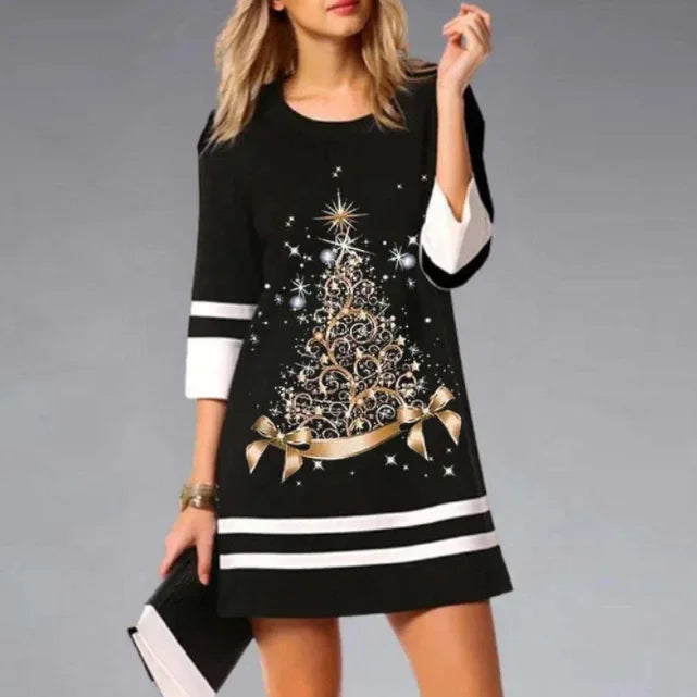Ruby | Women's Reindeer Print Christmas Dress