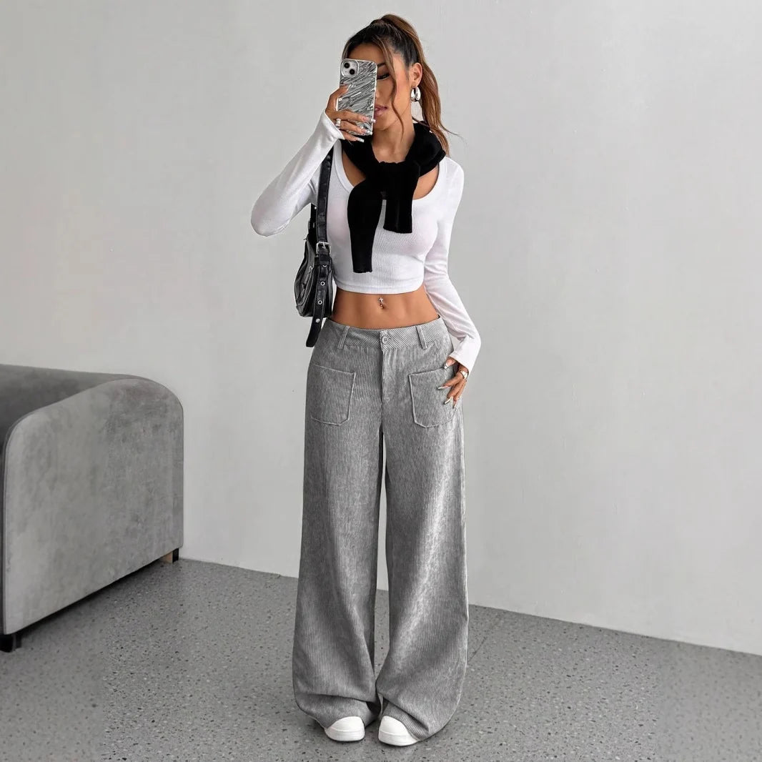 Sienna | Women's Corduroy Wide-Leg Trousers
