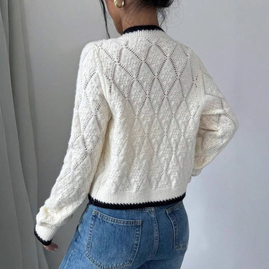 Adeline | Women's Ribbed Knit Cropped Cardigan Sweater