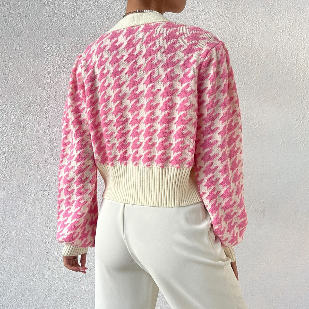 Anouk | Women's Cropped V-Neck Button Cardigan Sweater