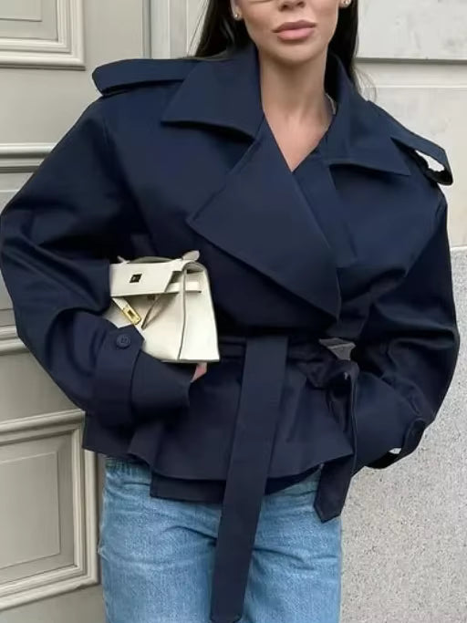 Audrey | Women's Lace-Up Belted Oversized Trench Coat