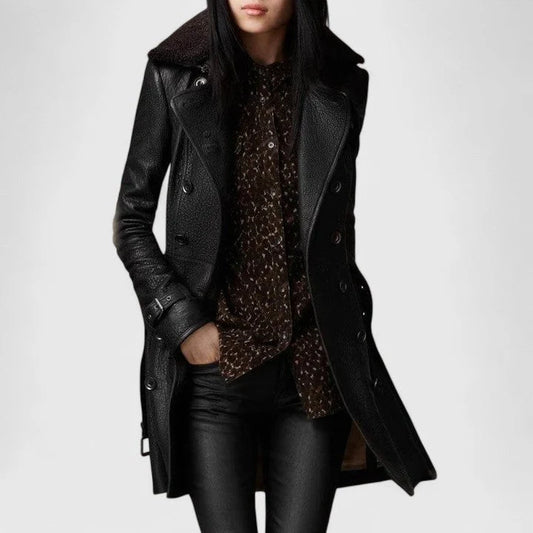 Audrey | Women's Leather Long Sleeve Coat