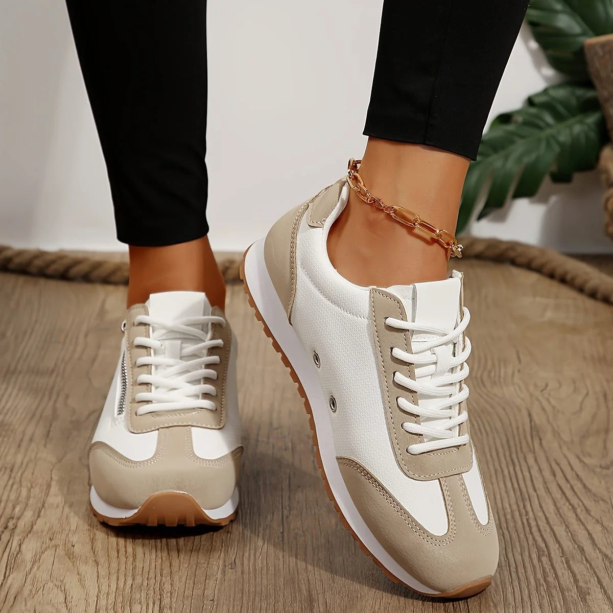 Ava | Women's Cotton Platform Lace-Up Sneakers