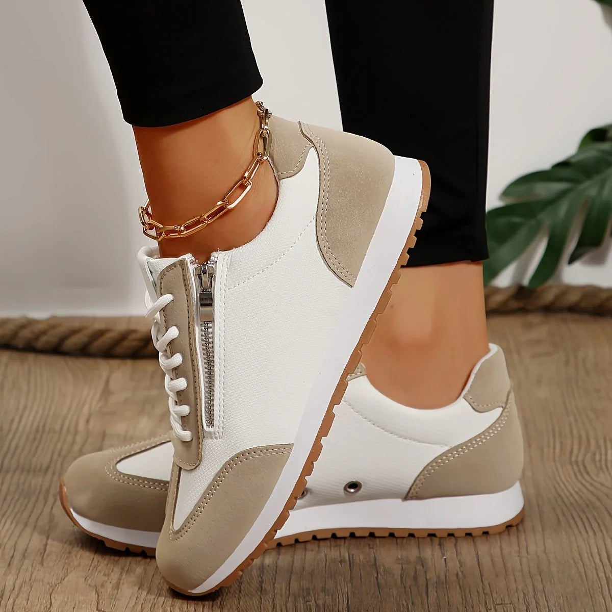 Ava | Women's Cotton Platform Lace-Up Sneakers