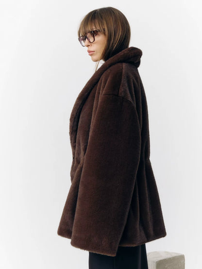 Ava | Women's Faux Fur Long Sleeve Oversized Coat