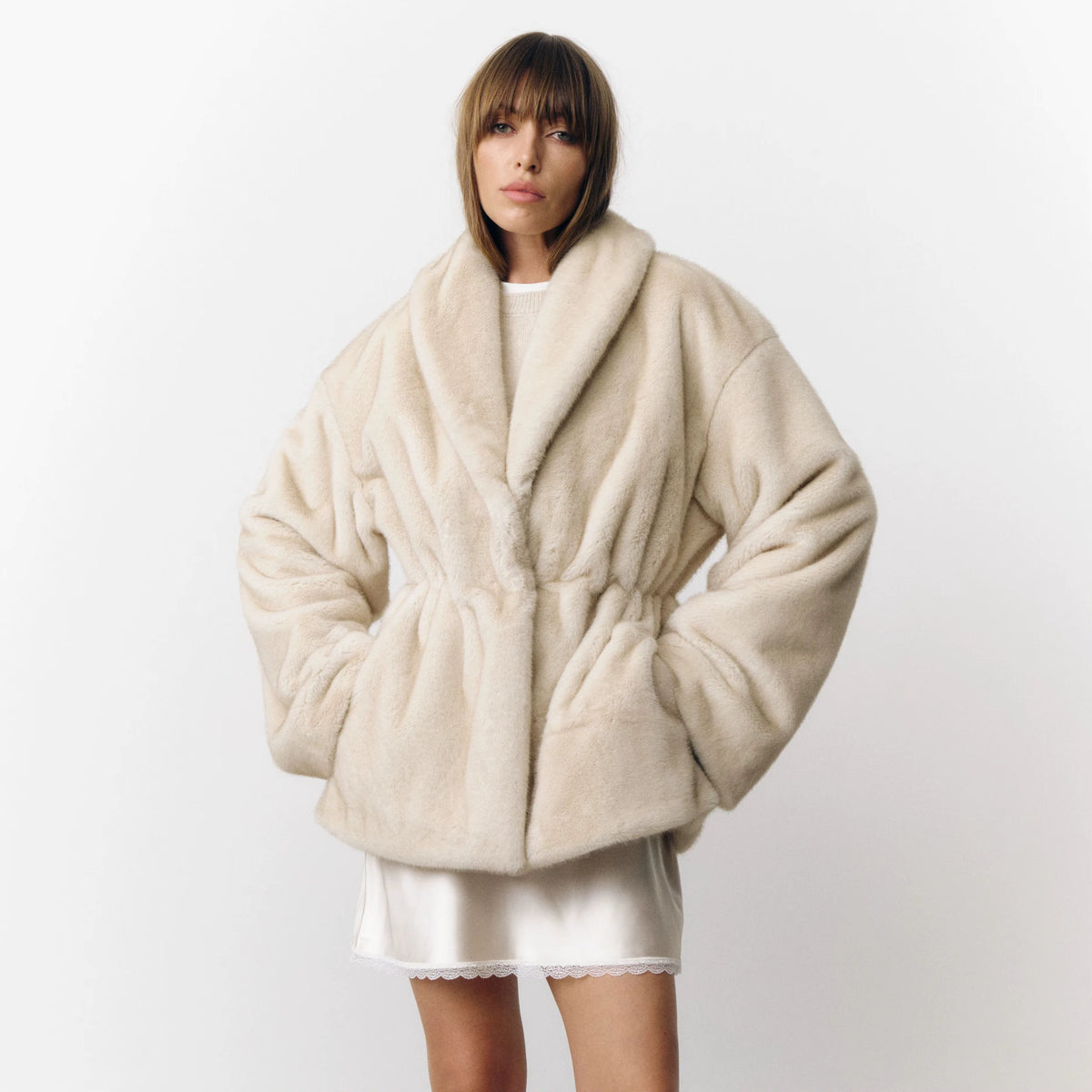 Ava | Women's Faux Fur Long Sleeve Oversized Coat
