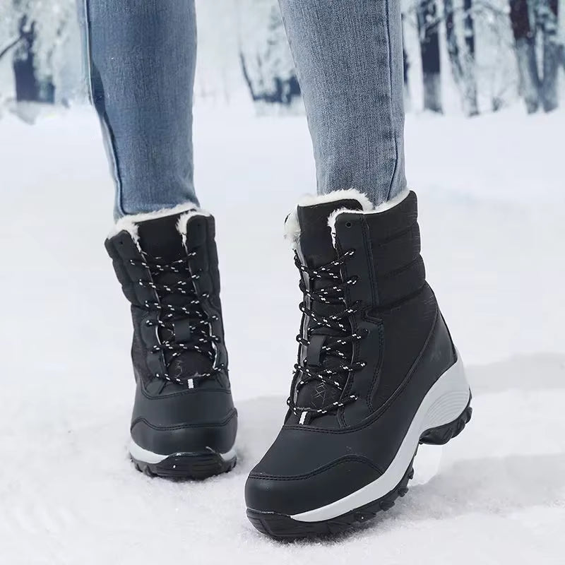 Ava | Women's Faux Fur Waterproof Platform Ankle Boots