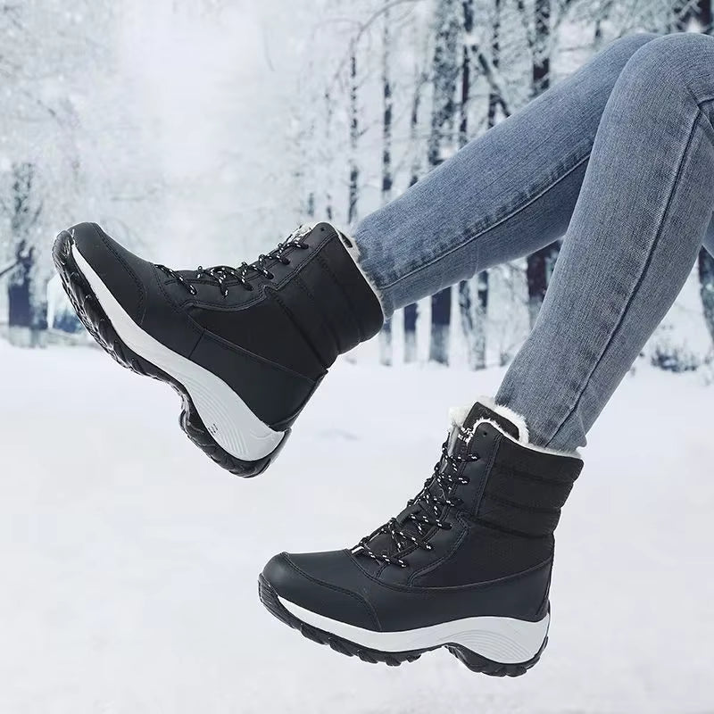 Ava | Women's Faux Fur Waterproof Platform Ankle Boots