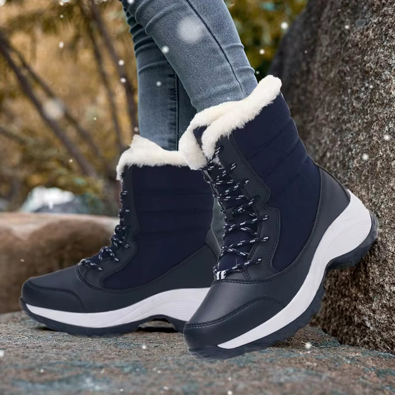 Ava | Women's Faux Fur Waterproof Platform Ankle Boots
