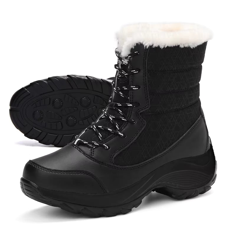 Ava | Women's Faux Fur Waterproof Platform Ankle Boots