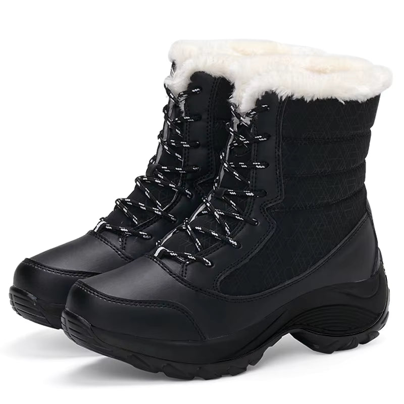 Ava | Women's Faux Fur Waterproof Platform Ankle Boots