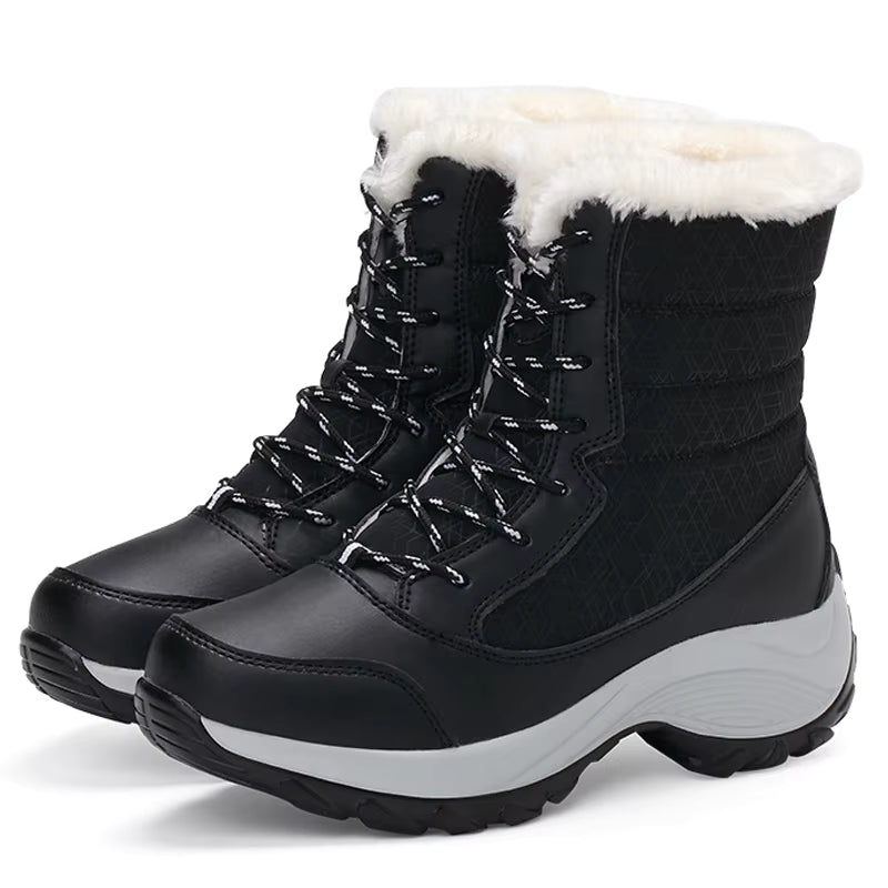 Ava | Women's Faux Fur Waterproof Platform Ankle Boots