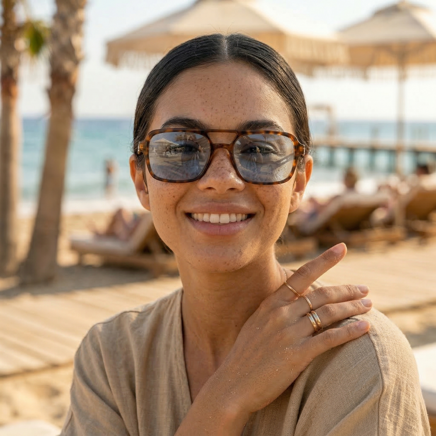 Modern Square Sunglasses With Tinted Lenses