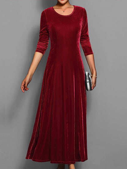 Berenice | Women's Velvet Long Sleeve Bodycon Midi Dress