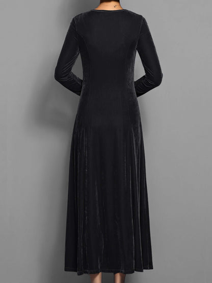Berenice | Women's Velvet Long Sleeve Bodycon Midi Dress