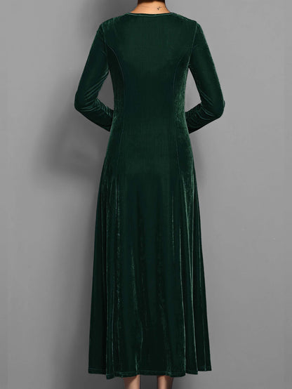 Berenice | Women's Velvet Long Sleeve Bodycon Midi Dress