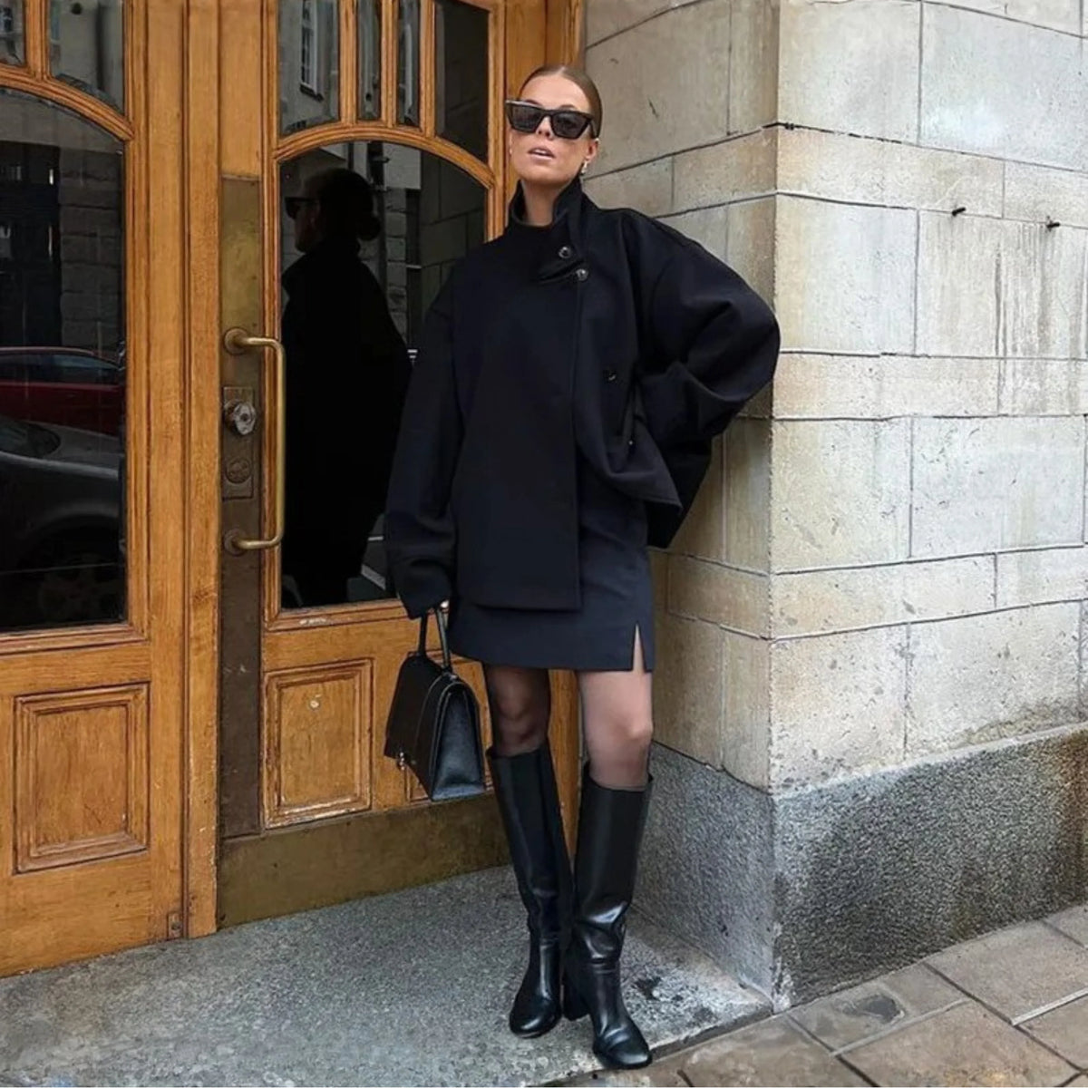 Bheki | Women's Long Sleeve Button-Down Stand-Up Collar Coat