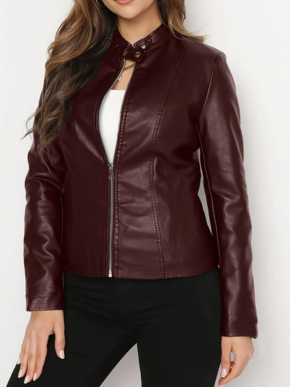 Blair | Women's Leather Long Sleeve Moto Jacket