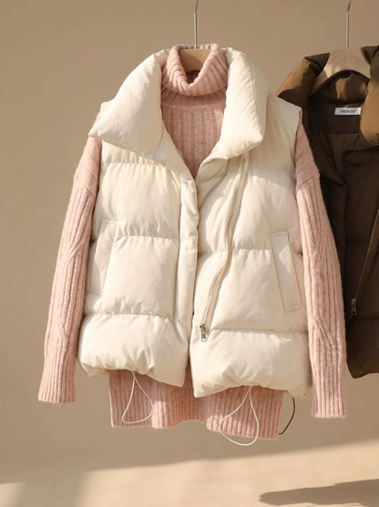 Blair | Women's Quilted Shawl-Collar Boxy Vest