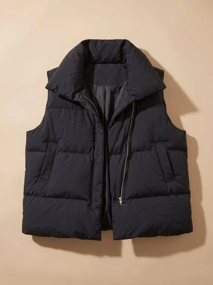 Blair | Women's Quilted Shawl-Collar Boxy Vest