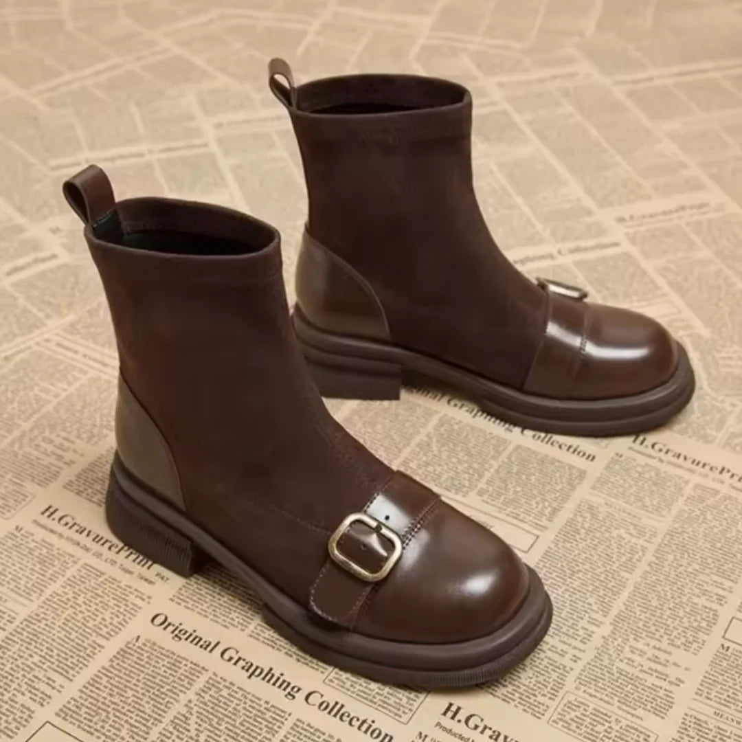 Camille | Women's Suede Buckle Comfort Boots