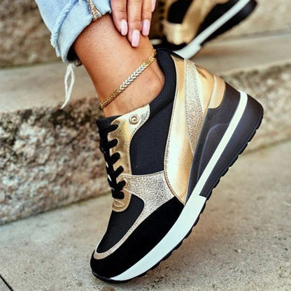 Clara | Women's Colorblock Lace-Up Platform Sneakers