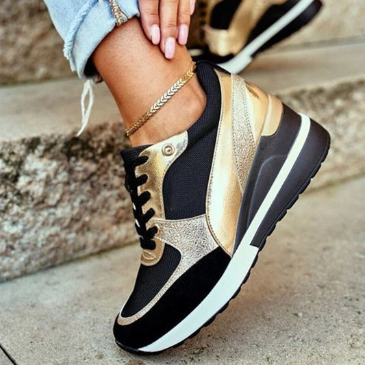 Clara | Women's Colorblock Lace-Up Platform Sneakers