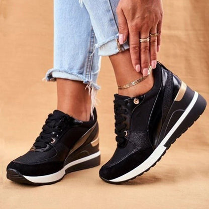 Clara | Women's Colorblock Lace-Up Platform Sneakers