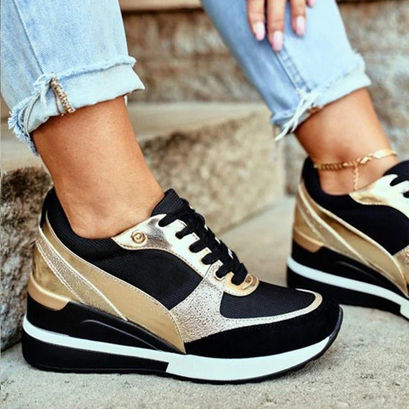 Clara | Women's Colorblock Lace-Up Platform Sneakers