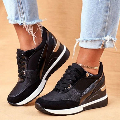Clara | Women's Colorblock Lace-Up Platform Sneakers