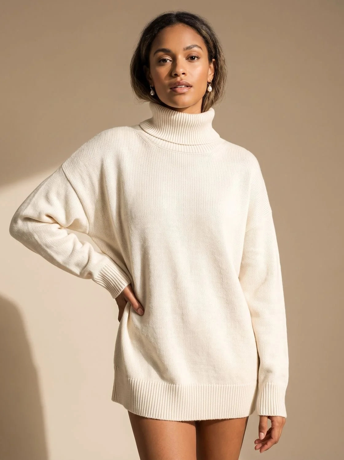 Clara | Women's Oversized Knit Turtleneck Sweater