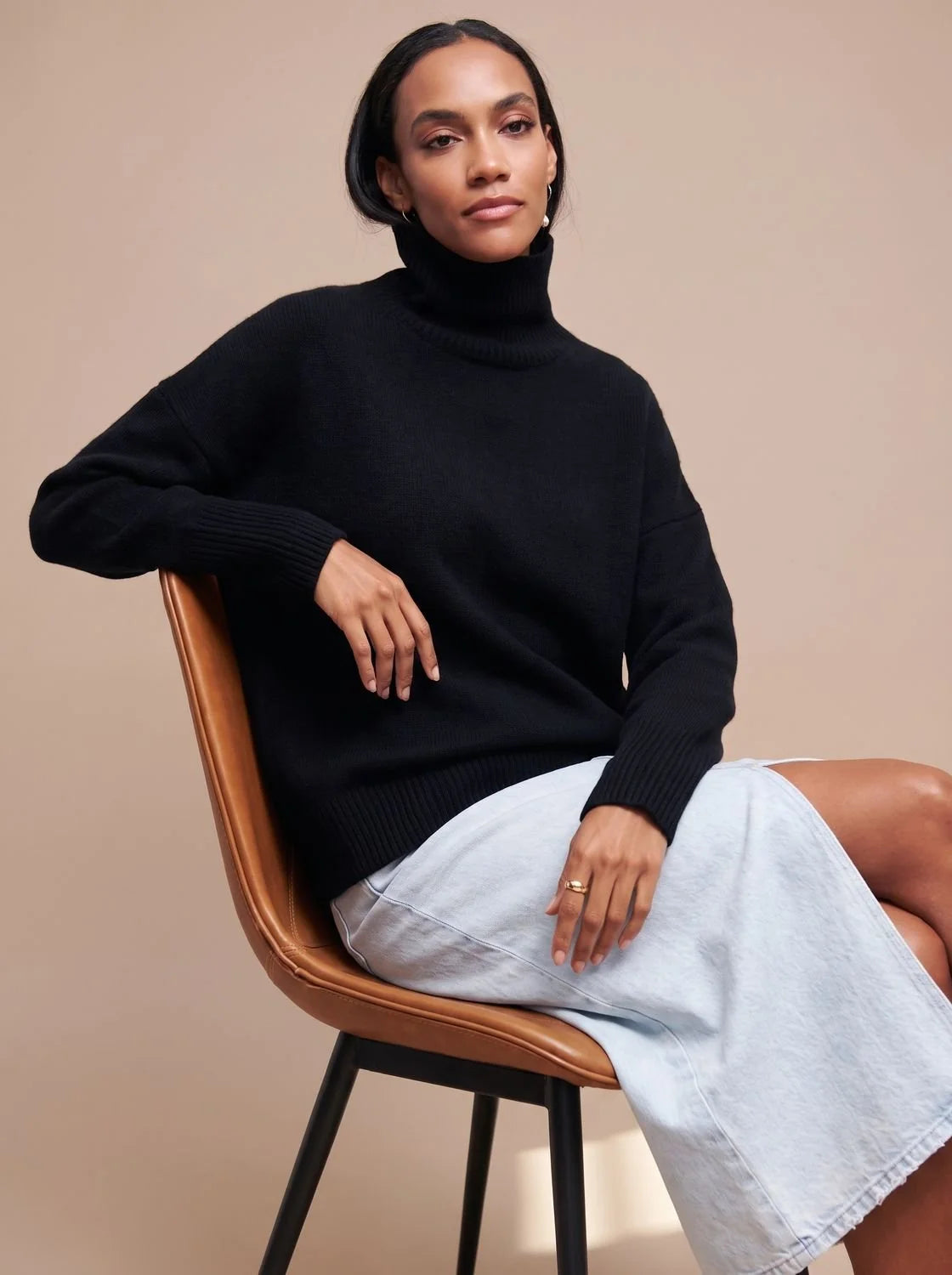 Clara | Women's Oversized Knit Turtleneck Sweater