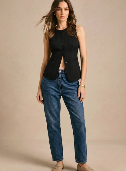 Clara | Women's Sleeveless Button-Down Vest