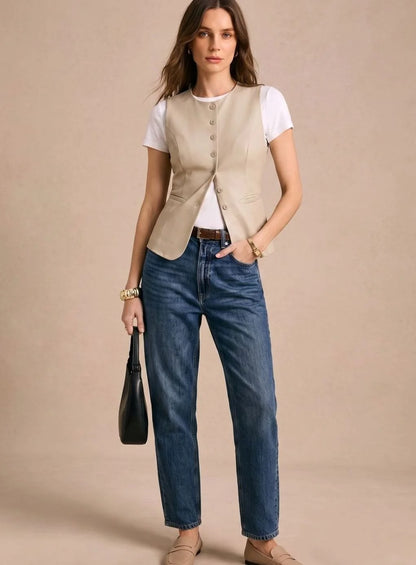 Clara | Women's Sleeveless Button-Down Vest