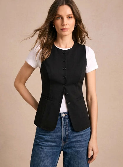 Clara | Women's Sleeveless Button-Down Vest