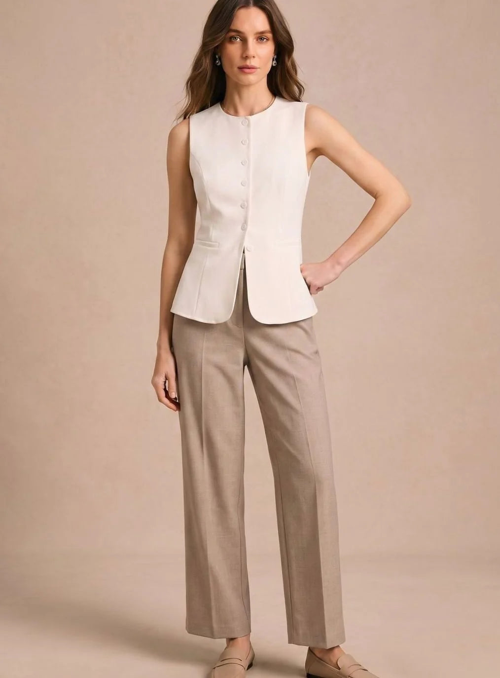Clara | Women's Sleeveless Button-Down Vest