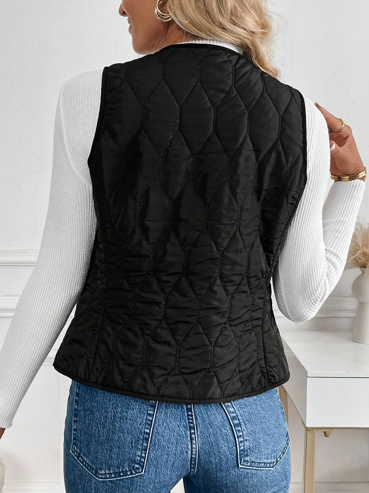 Constance | Women's Reversible Quilted Button-Down Vest