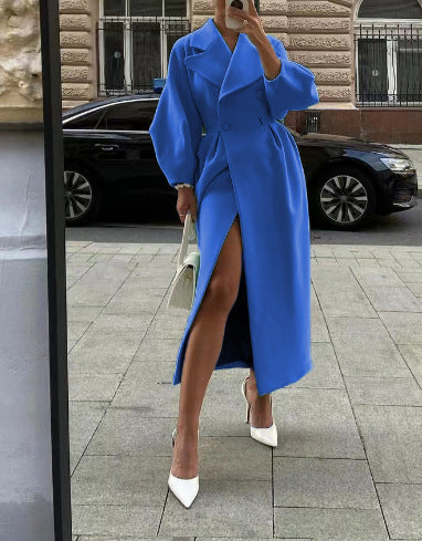 Cordelia | Women's Wool-Blend Double-Breasted Long Coat