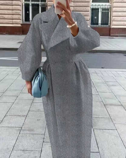 Cordelia | Women's Wool-Blend Double-Breasted Long Coat