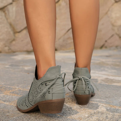 Desdemona | Women's Cut-Out Block Heel Ankle Boots