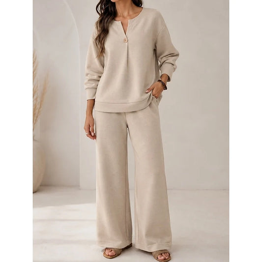 Dorothy | Women's V-Neck Long Sleeve Loungewear Set