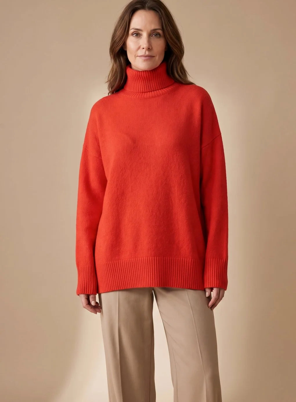 Eleanor | Women's Knit Oversized Turtleneck Wide-Leg Loungewear Set