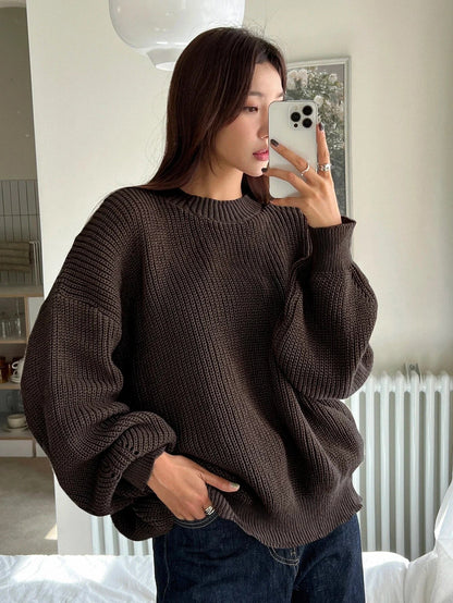 Elowen | Women's Oversized Knit Crew Neck Sweater