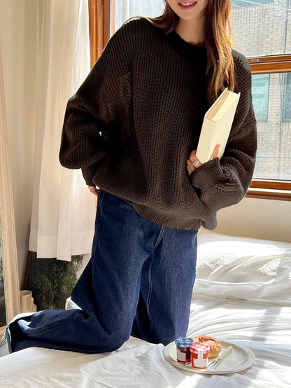 Elowen | Women's Oversized Knit Crew Neck Sweater