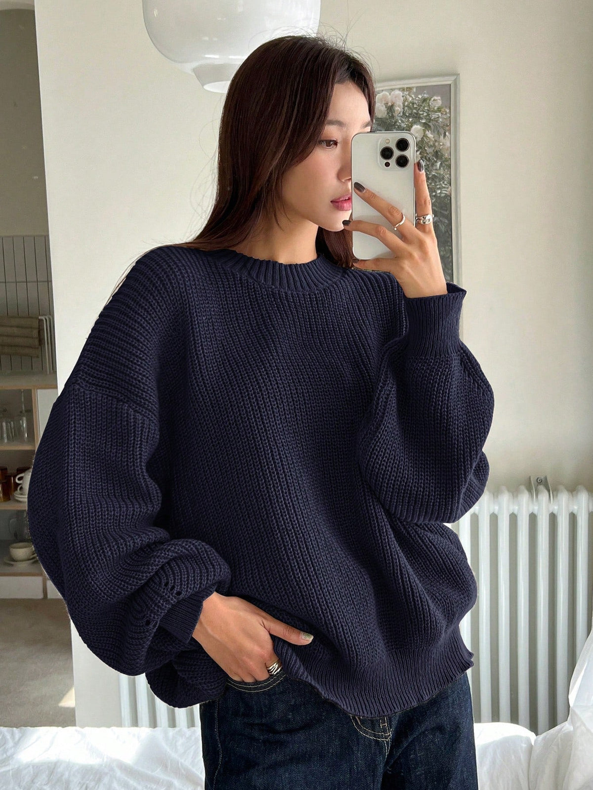 Elowen | Women's Oversized Knit Crew Neck Sweater