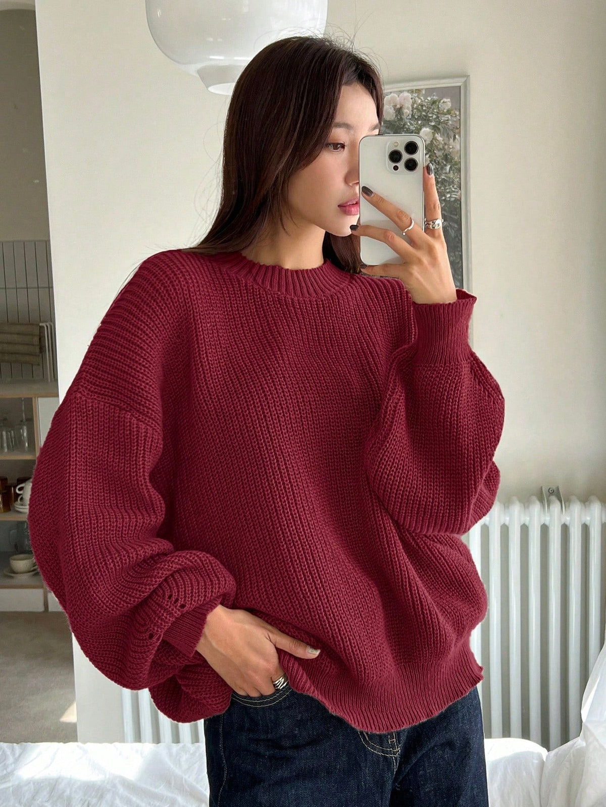 Elowen | Women's Oversized Knit Crew Neck Sweater