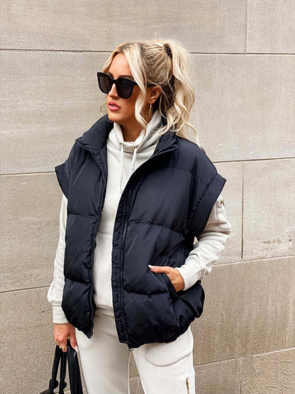 Emerson | Women's Quilted Stand Collar Sleeveless Puffer Vest